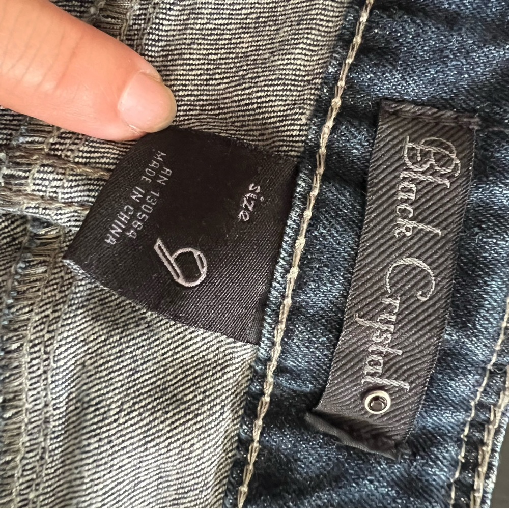 Black Crystal Stylish Blue Denim Jeans size 9 - Picture 10 of 11